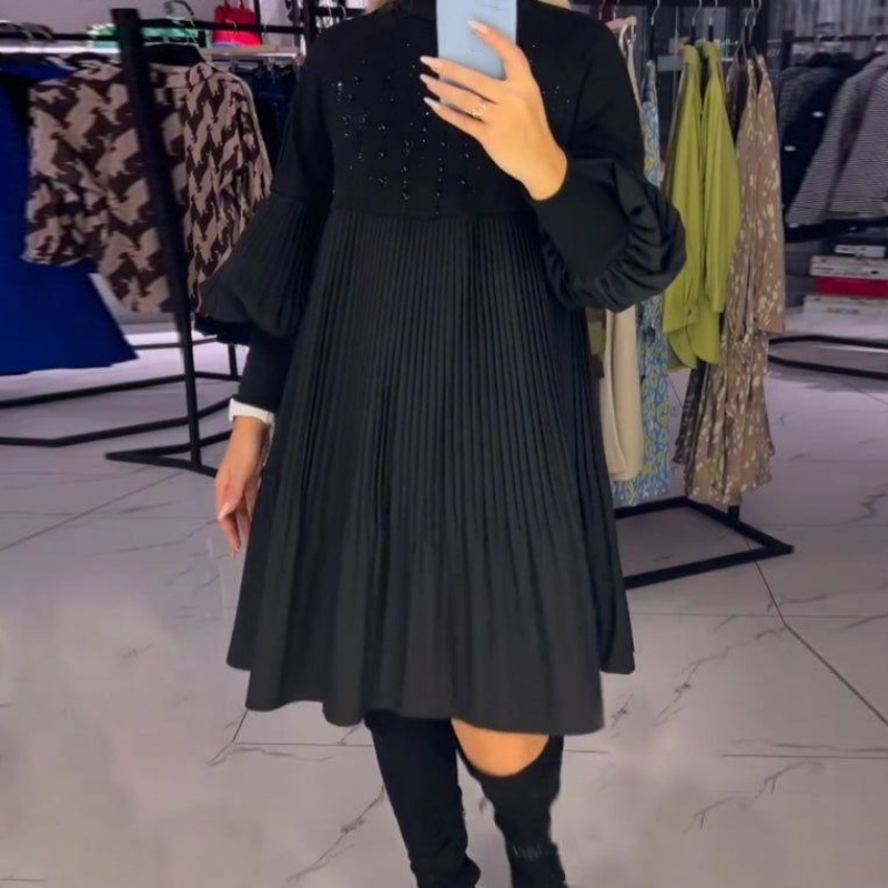 Aliénor™ - Robe Élégante à Manches Lanterne