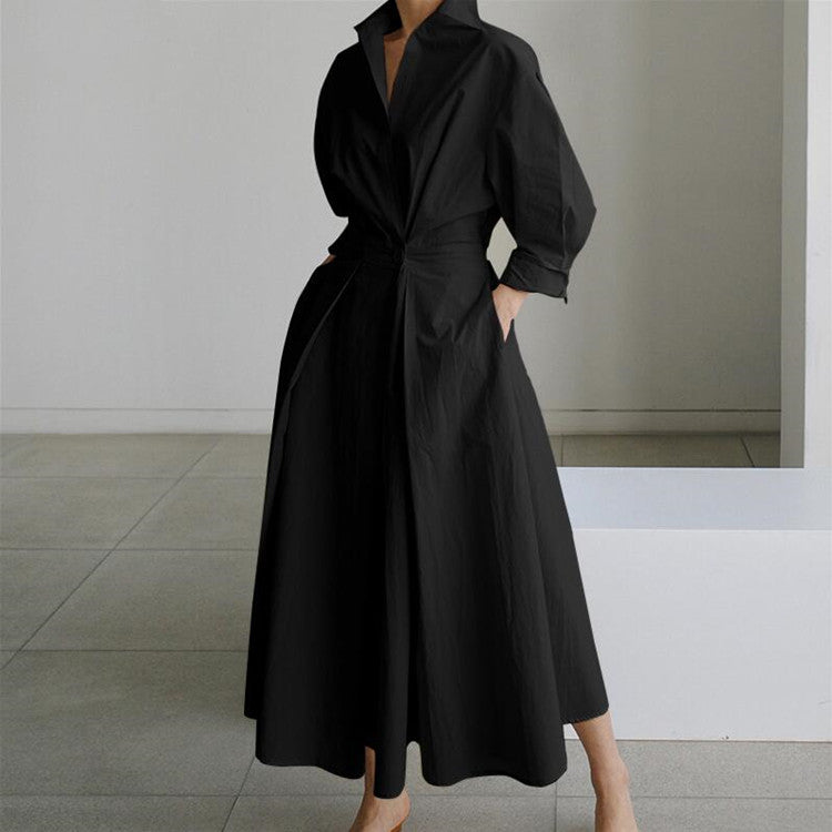 Barbe™ - Robe Maxi Longue en Coton Lin