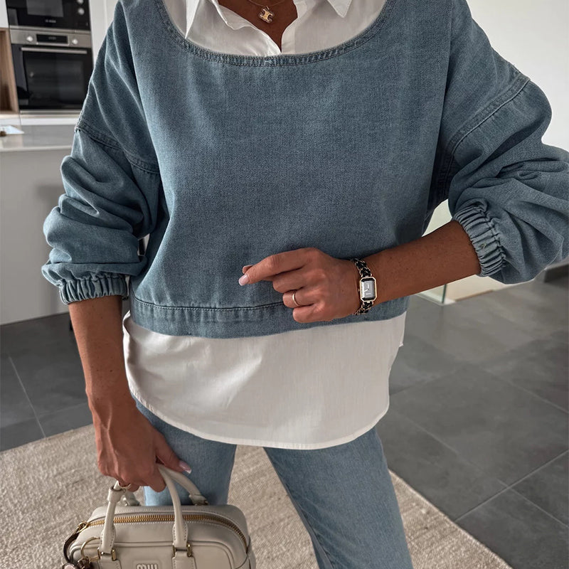 Jaselle™ - Ensemble Denim Moderne Femme