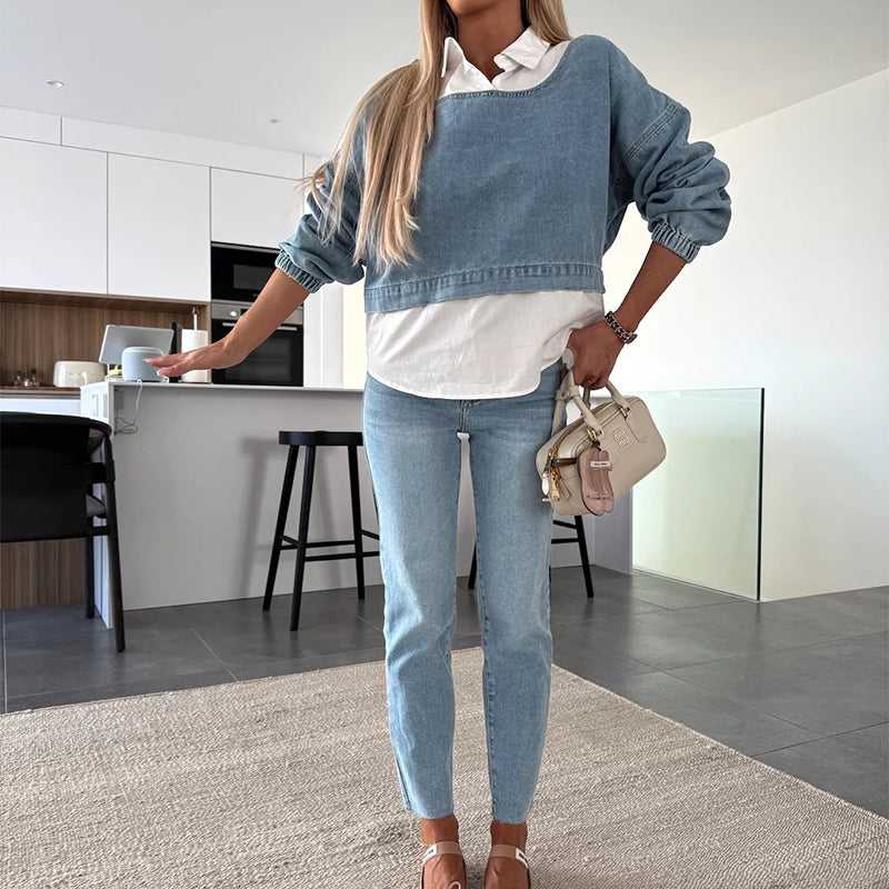 Jaselle™ - Ensemble Denim Moderne Femme