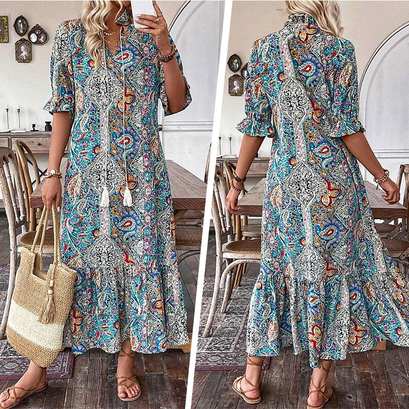 Lise™ - Robe Bobo Élégante avec Motif Floral