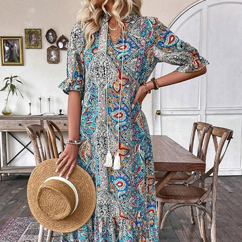 Lise™ - Robe Bobo Élégante avec Motif Floral