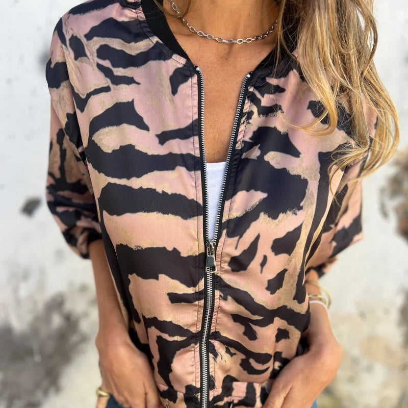 Hermione™ - Veste zippée à motif zébré