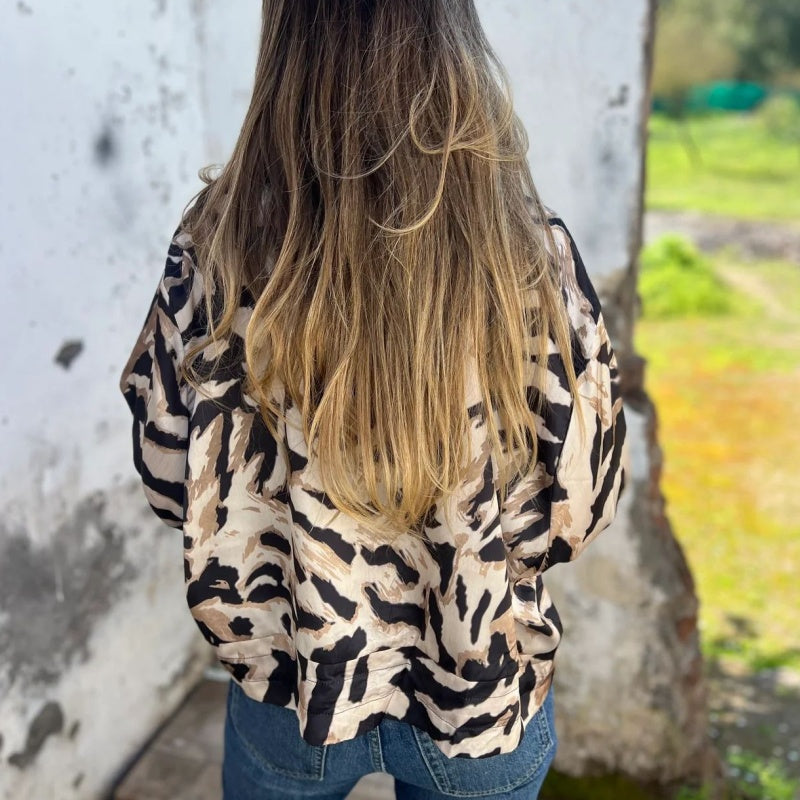 Hermione™ - Veste zippée à motif zébré
