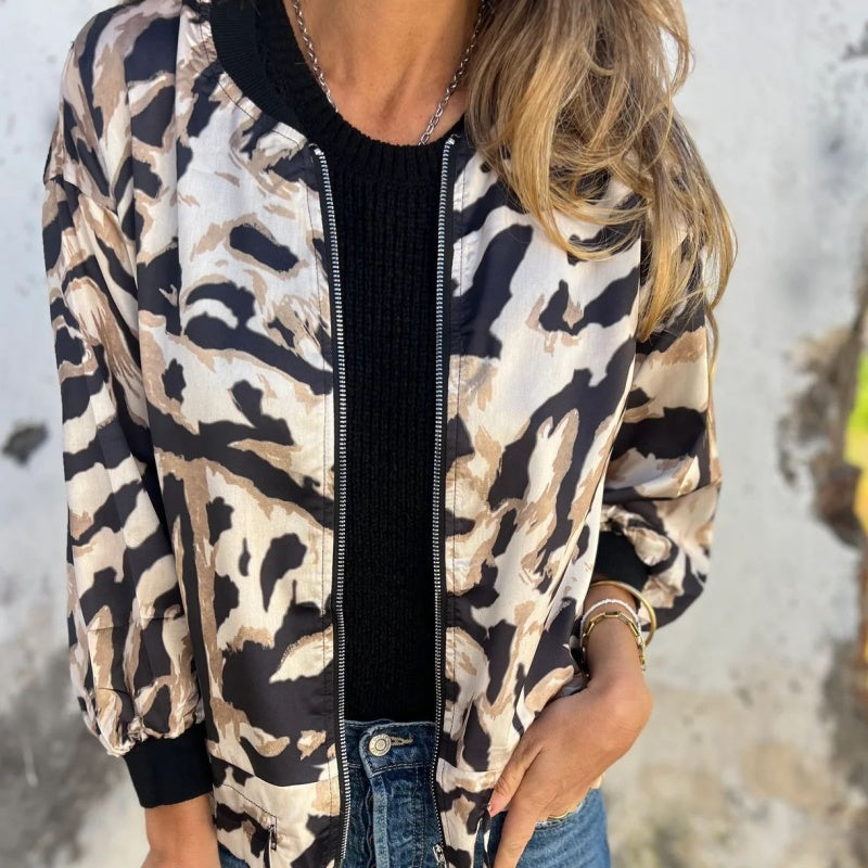 Hermione™ - Veste zippée à motif zébré
