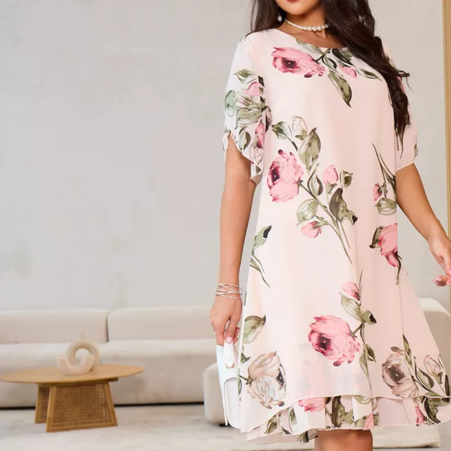 Kalina™ - Robe en mousseline avec pétales de fleurs