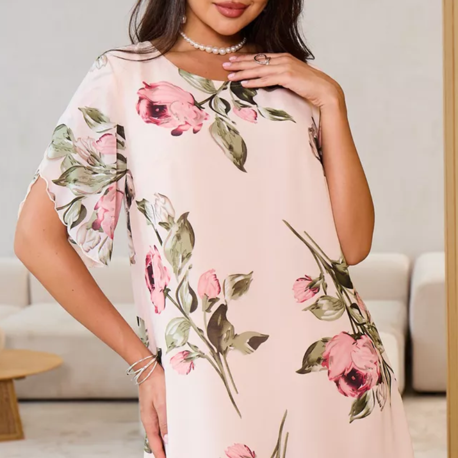 Kalina™ - Robe en mousseline avec pétales de fleurs