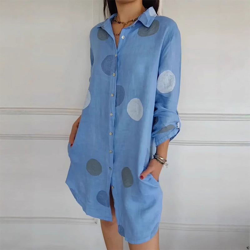 Melina™ - Robe Chemise Imprimée Décontractée avec Boutonnage pour Femmes