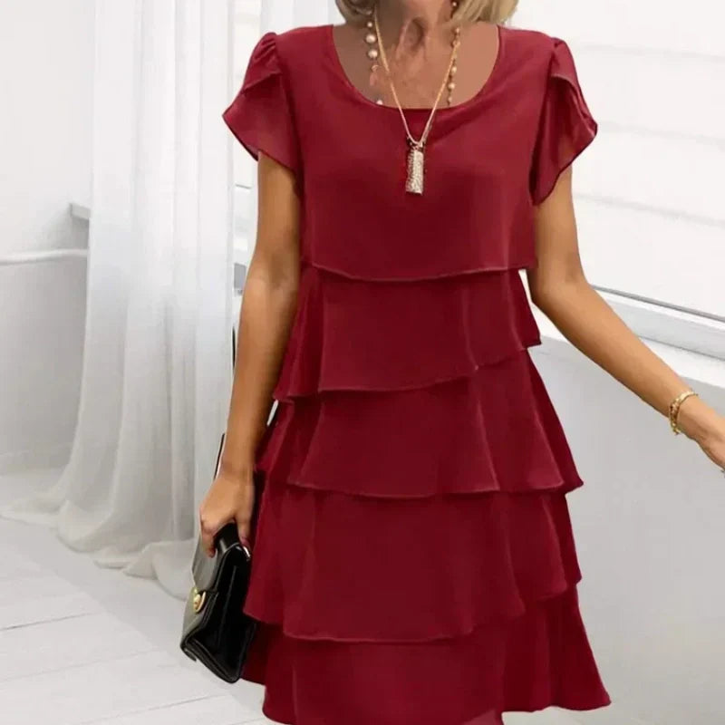 Kiki™ - Robe Femme à Découpe Ondulée et Volants
