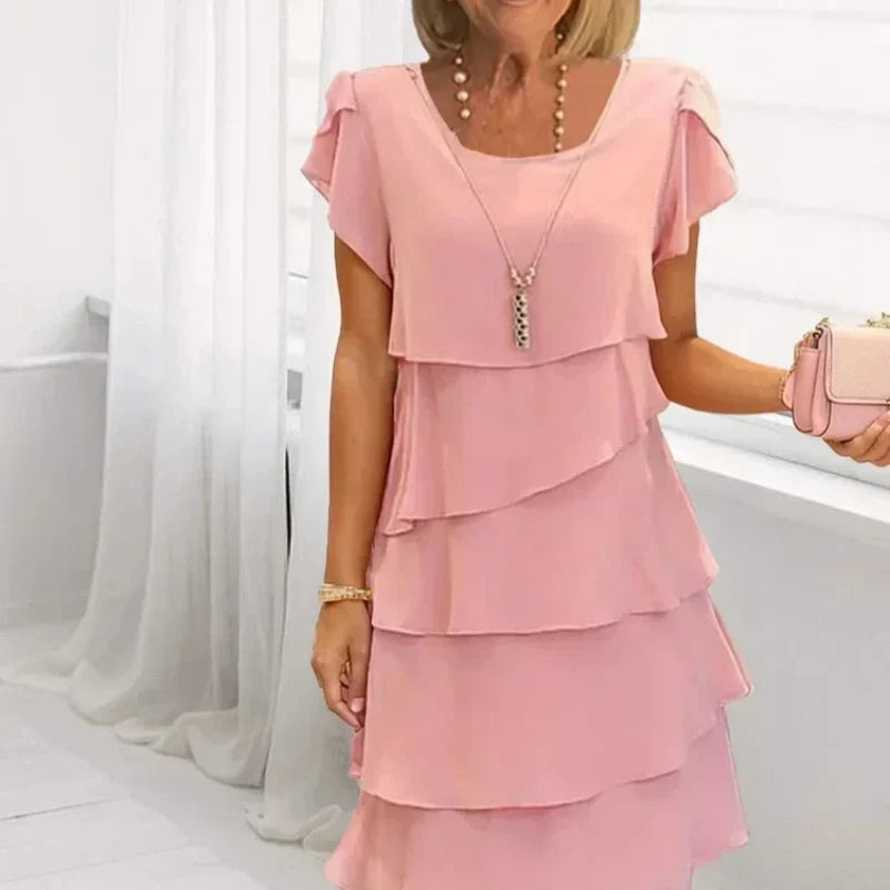 Kiki™ - Robe Femme à Découpe Ondulée et Volants