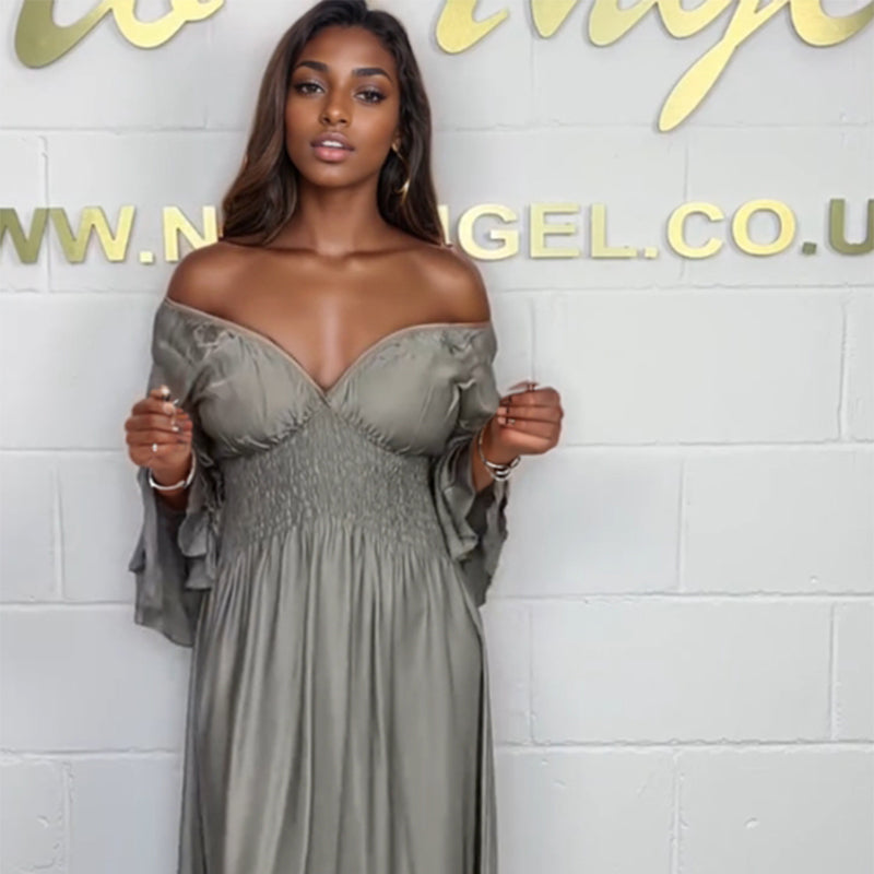Sybille™ - Robe Évasée à Volants et Taille Haute