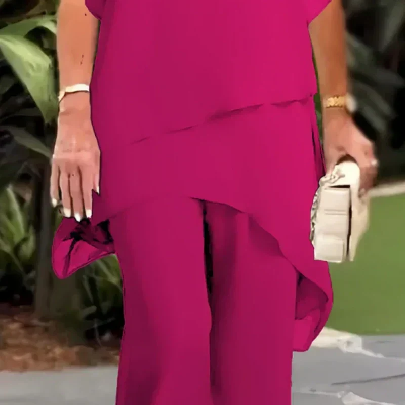 Eryndra™ - Ensemble Élégant Femme avec Pantalon Palazzo Drapé