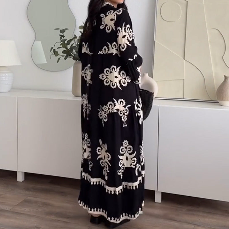 Katell™ - Robe Midi Ample pour Femme avec Ourlet Volanté