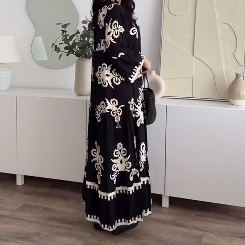 Katell™ - Robe Midi Ample pour Femme avec Ourlet Volanté