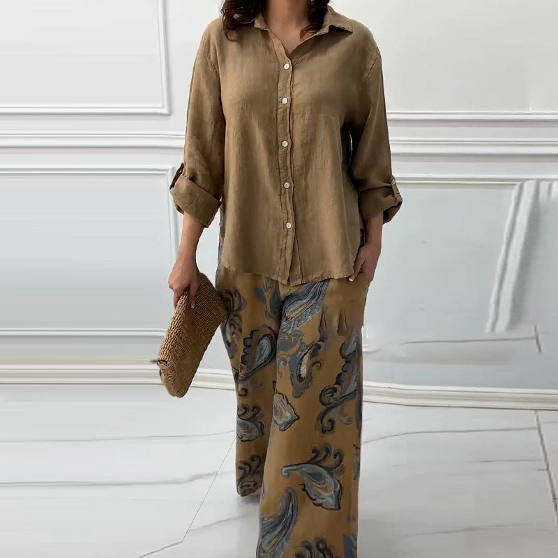 Penelope™ - Ensemble Deux Pièces Cardigan et Pantalon Taille Haute