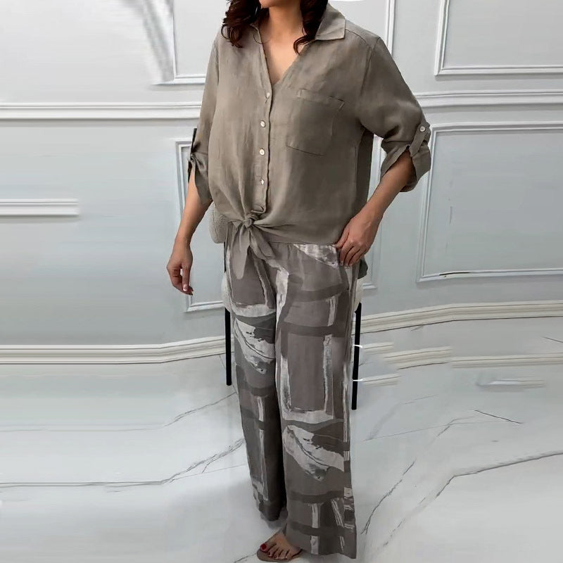 Penelope™ - Ensemble Deux Pièces Cardigan et Pantalon Taille Haute