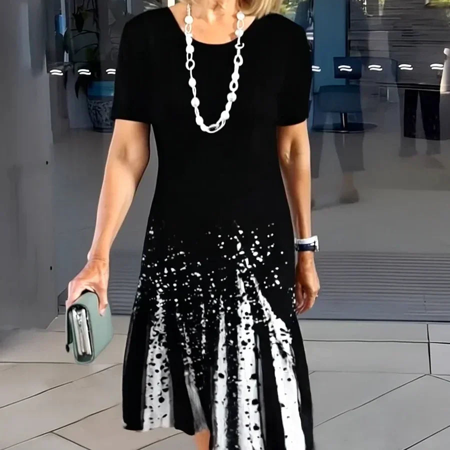 Dalia™ - Robe Plissée Femme avec Blocs de Couleurs