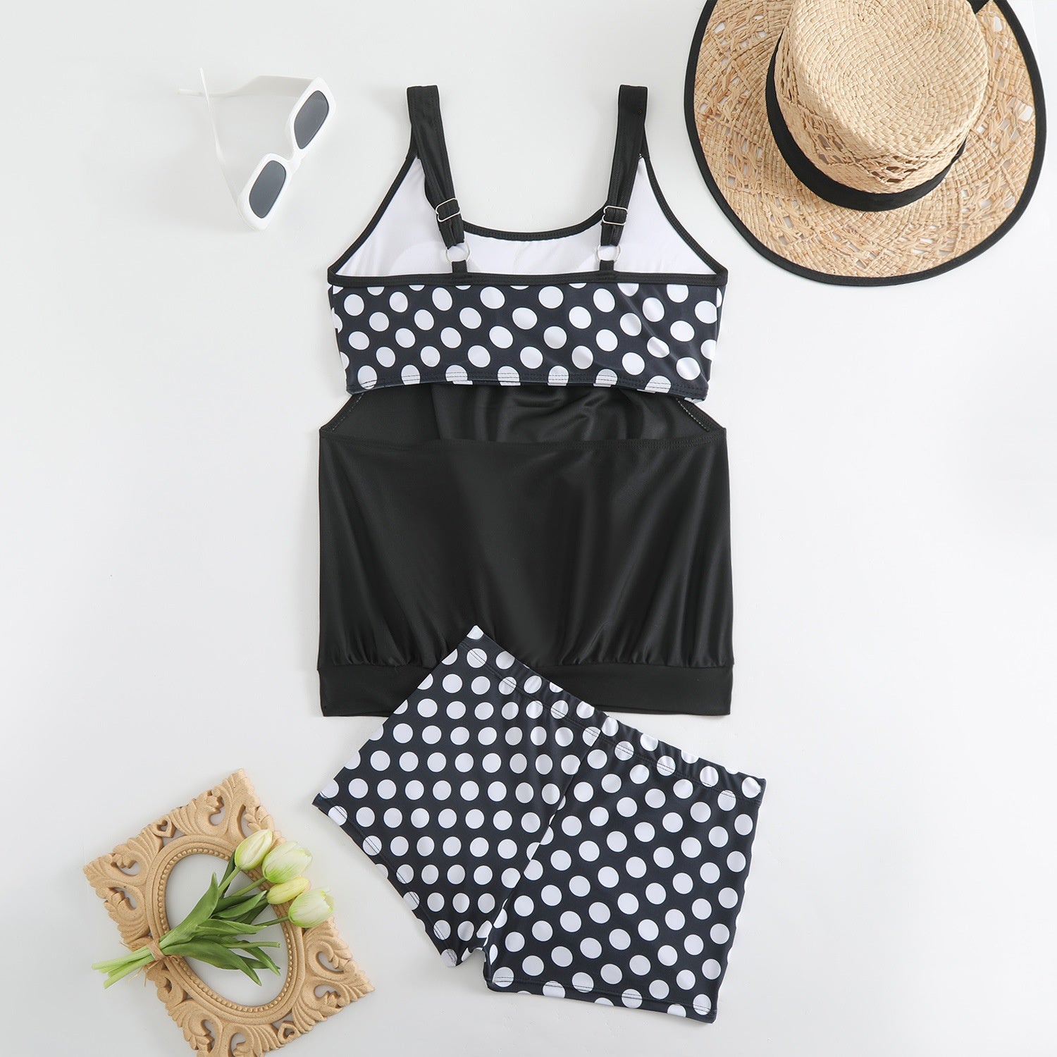 Hesoria™ - Maillot de bain femme deux pièces pois taille haute été plage