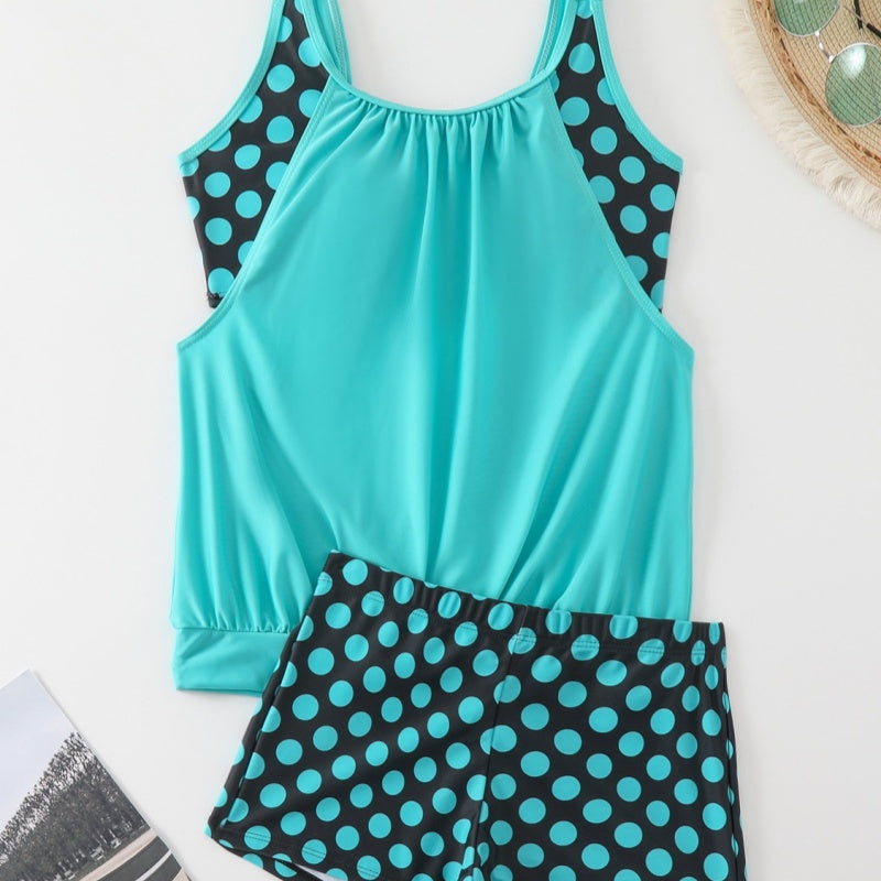 Hesoria™ - Maillot de bain femme deux pièces pois taille haute été plage