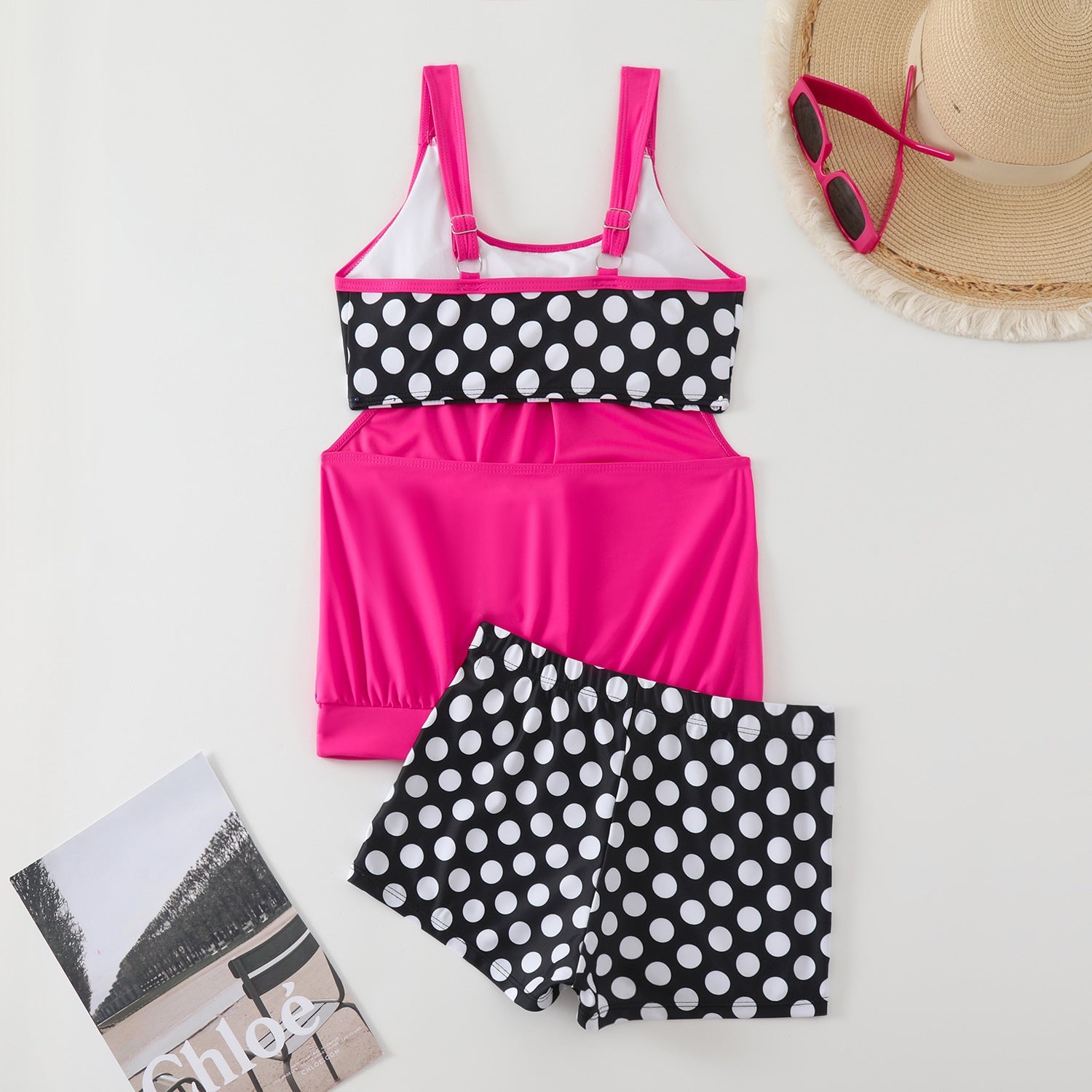 Hesoria™ - Maillot de bain femme deux pièces pois taille haute été plage