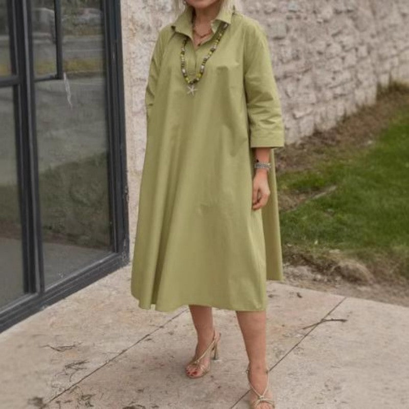 Kaela™ - Robe Décontractée Unie pour Femmes avec Poches Pratiques
