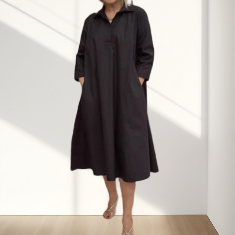 Kaela™ - Robe Décontractée Unie pour Femmes avec Poches Pratiques