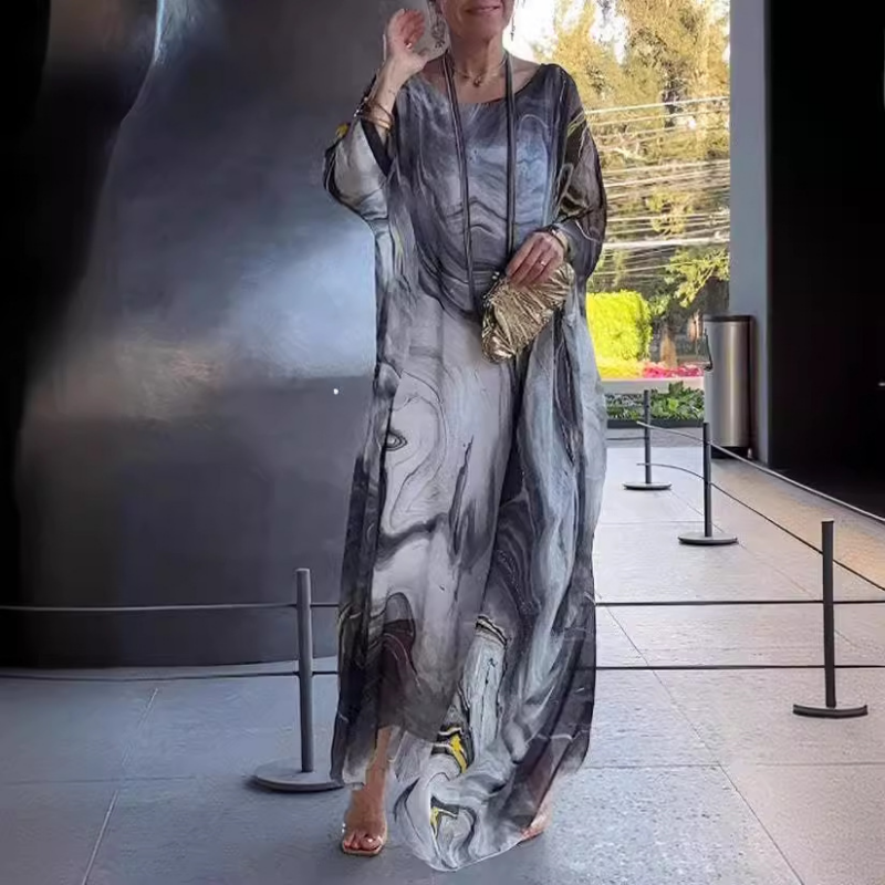 Lenora™ - Robes élégantes en chiffon marbré avec impression