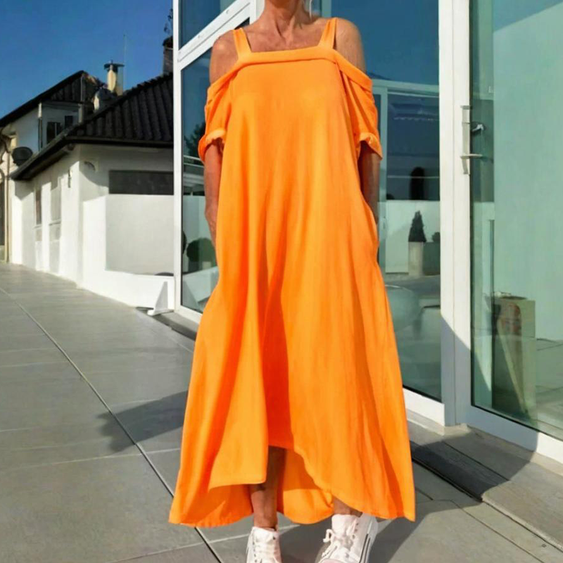 Phaedra™ - Robe maxi femme élégante et confortable à épaules dénudées