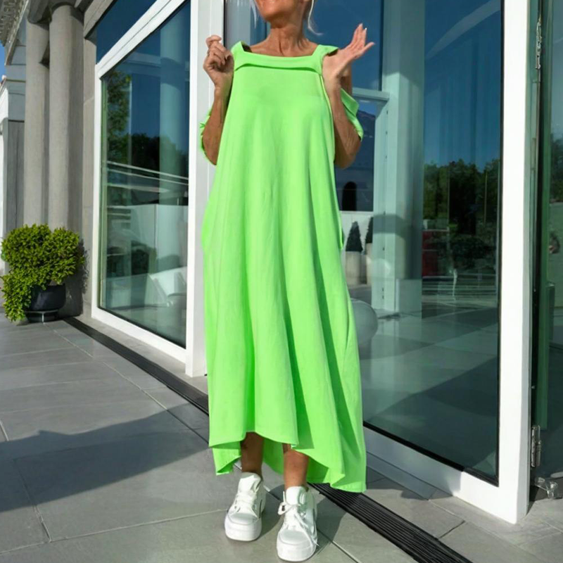 Phaedra™ - Robe maxi femme élégante et confortable à épaules dénudées