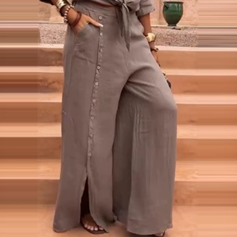 Jorellea™ - Ensemble Uni En Coton Et Lin À Coupe Fluide Élégante
