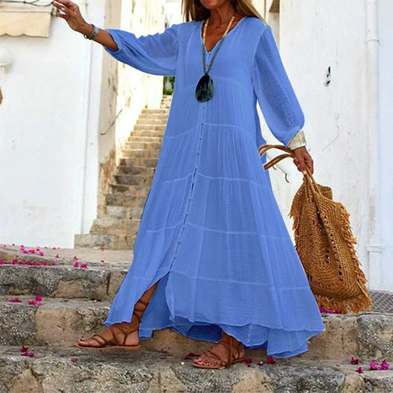 Lunariah™ - Robe maxi à décolleté en V pour femmes