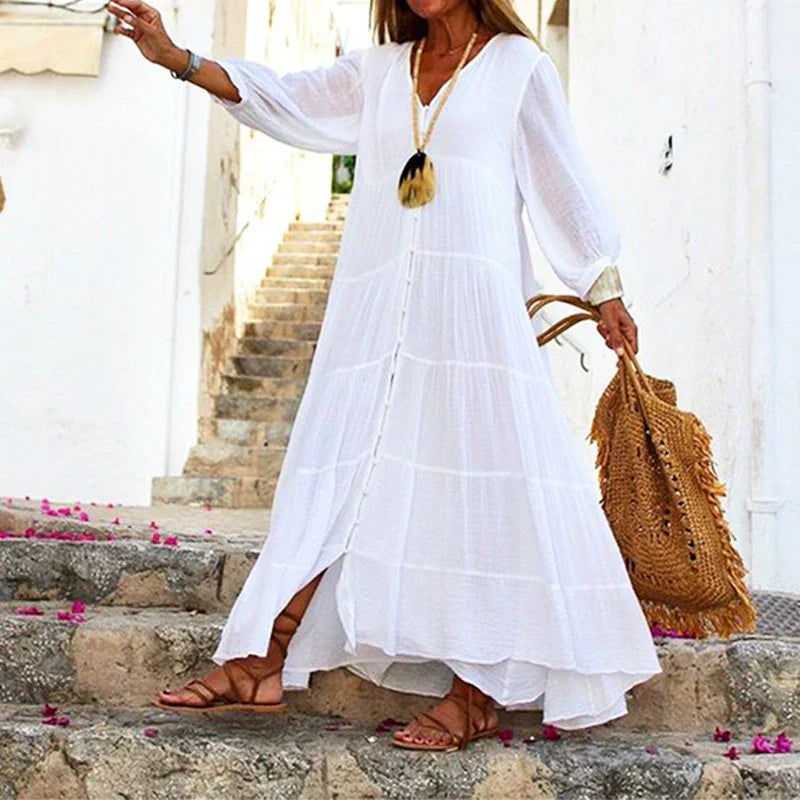 Lunariah™ - Robe maxi à décolleté en V pour femmes