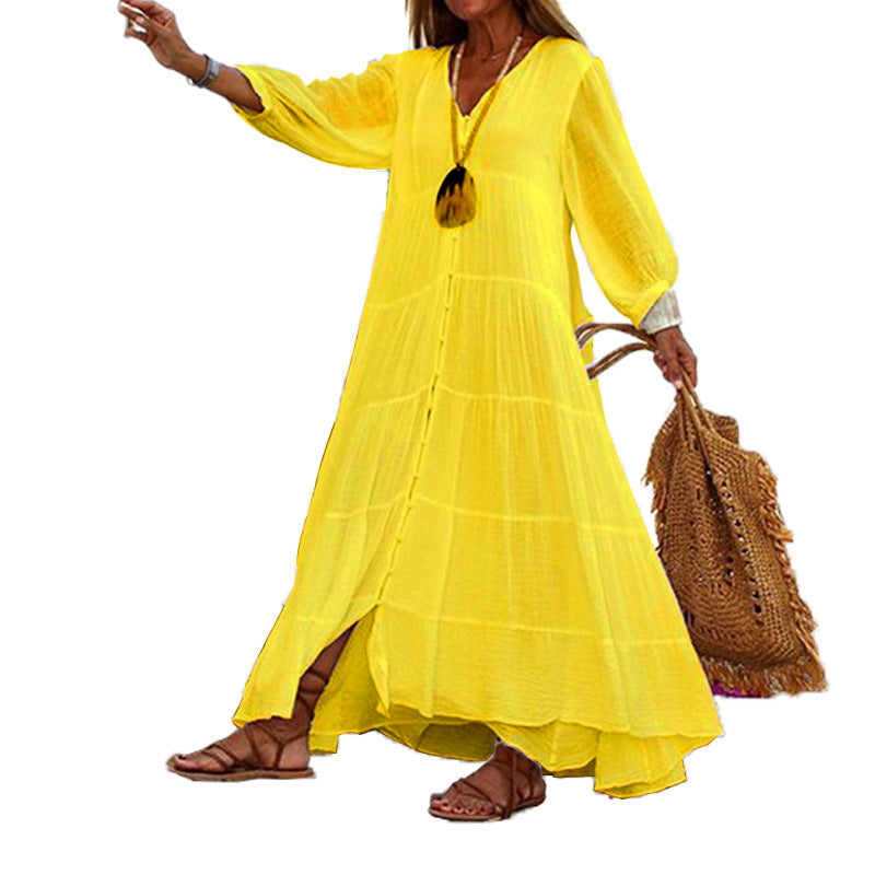 Lunariah™ - Robe maxi à décolleté en V pour femmes