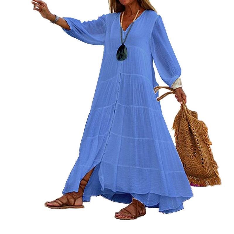Lunariah™ - Robe maxi à décolleté en V pour femmes