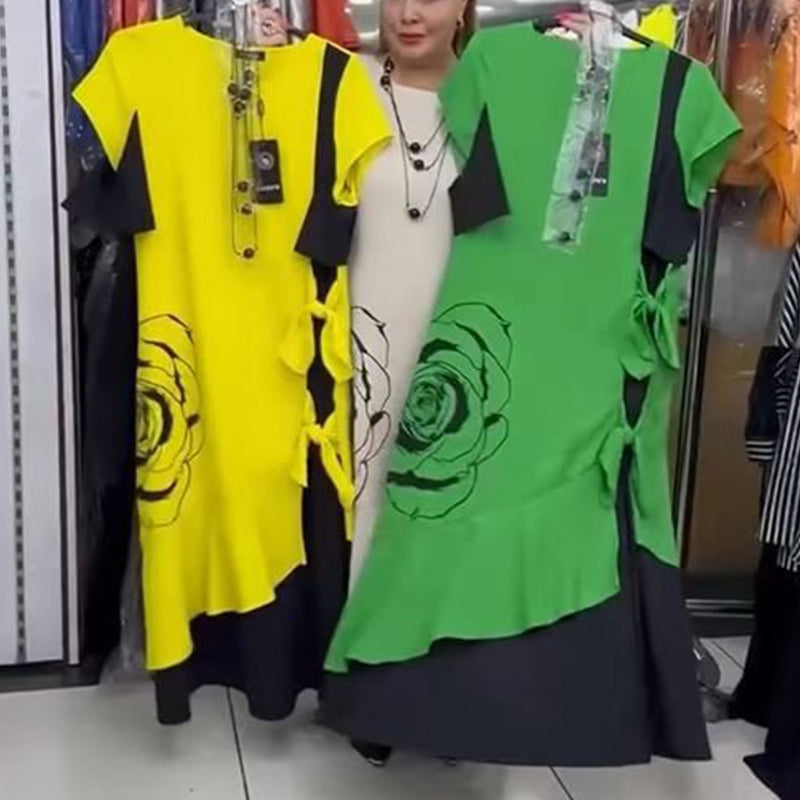 Hyelina™ - Robe Longue à Blocs de Couleur