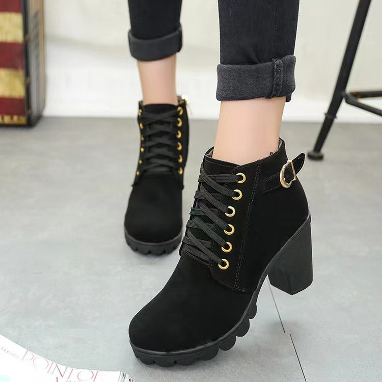 Noralyn™ - Bottes femme à talon épais avec semelle antidérapante