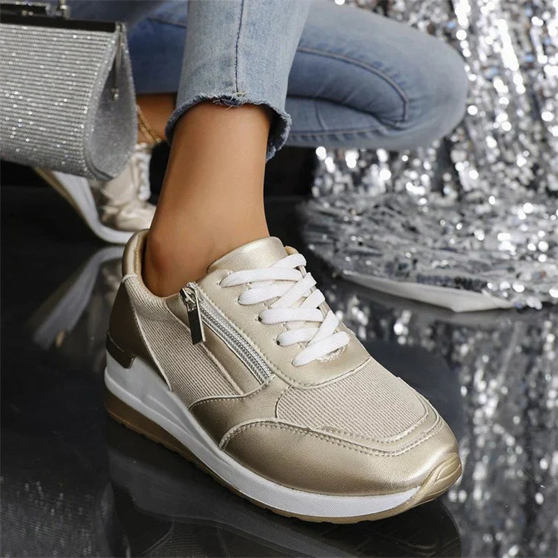 Pavrixa™ - Baskets Femme Confort Renforcé Zip Latéral Style Moderne
