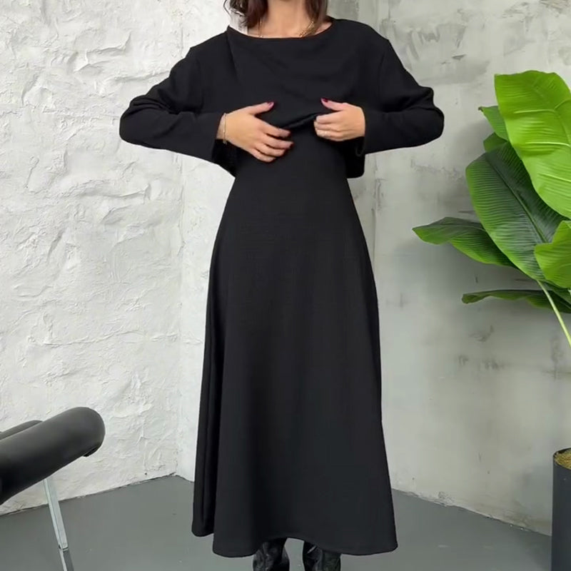 Kalissavine - Ensemble Tricoté Deux Pièces Femme – Robe Midi & Top Court Élégant