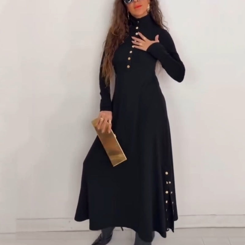 Noralissae - Robe Maxi Chic à Boutons