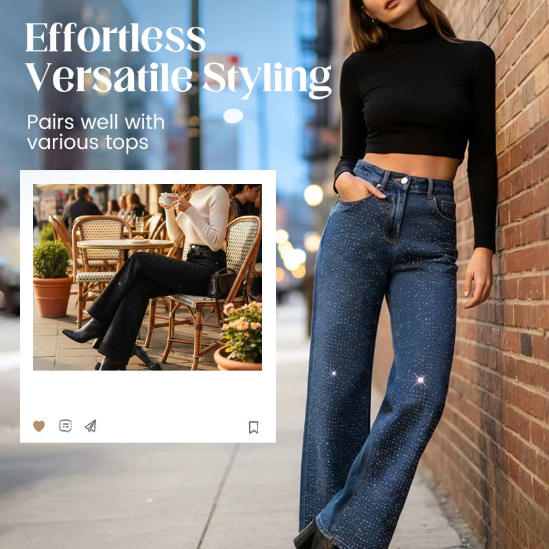 Lunessavelle™ - Jeans Pour Femmes Élégants Avec Strass