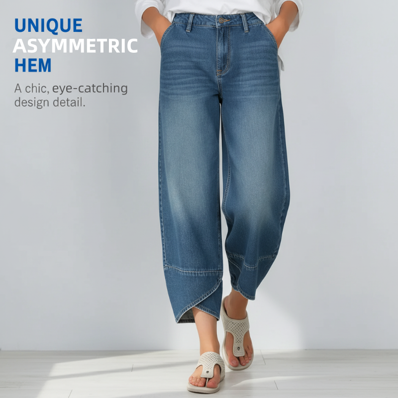 Havina™ - Jean Large Croisé Moderne Pour Femme