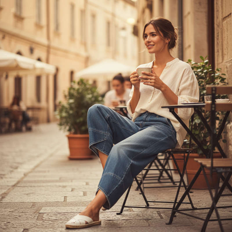 Havina™ - Jean Large Croisé Moderne Pour Femme