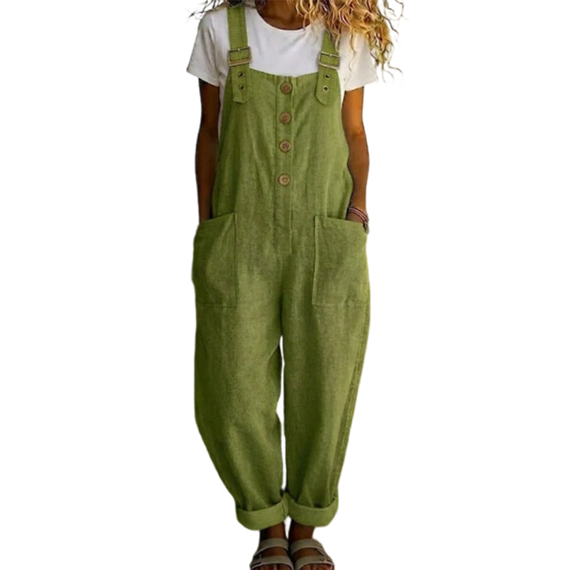 Blyora™ - Salopette femme ample style casual bretelles réglables pantalon fluide
