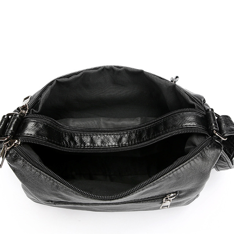 Quixelle™ - Sac bandoulière femme en cuir PU souple avec multiples poches