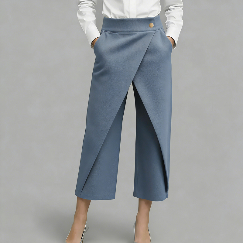 Sorelia - Pantalon jupe femme effet portefeuille avec poches