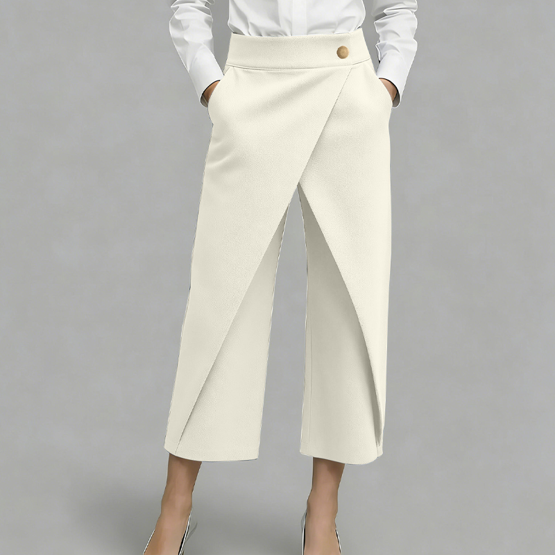 Sorelia - Pantalon jupe femme effet portefeuille avec poches