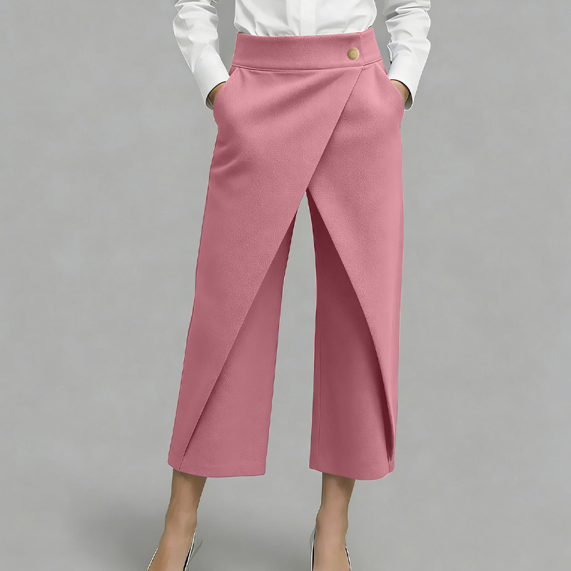 Sorelia - Pantalon jupe femme effet portefeuille avec poches
