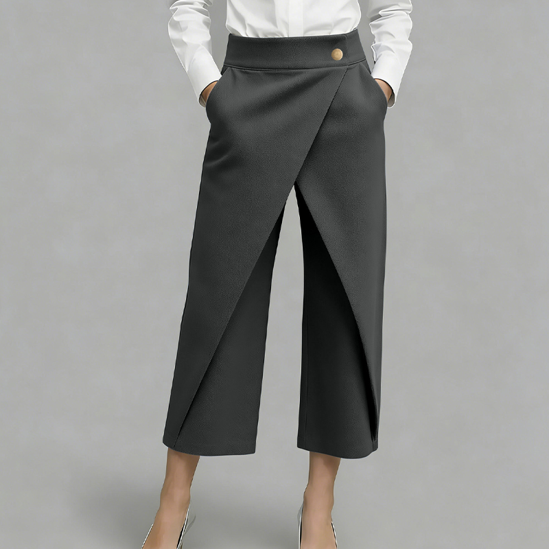 Sorelia - Pantalon jupe femme effet portefeuille avec poches