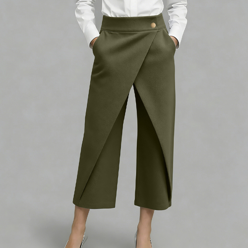 Sorelia - Pantalon jupe femme effet portefeuille avec poches