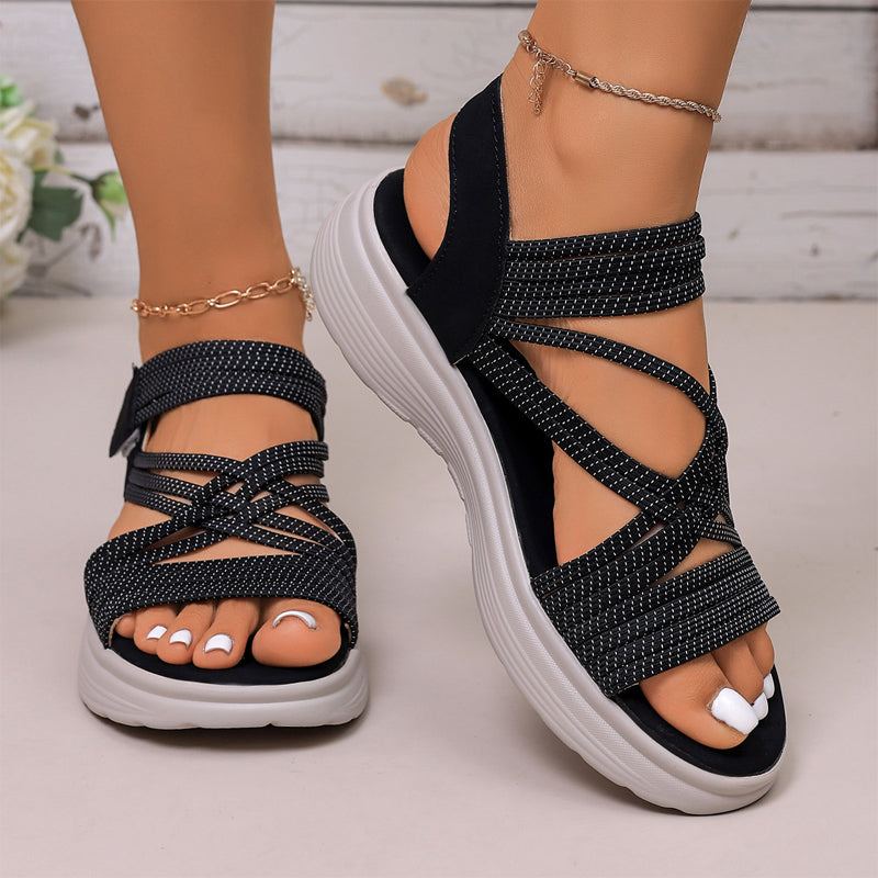 Marenya - Sandales femme sport chic à brides élastiques